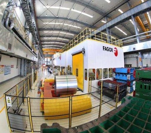 Stamping line inside the factory