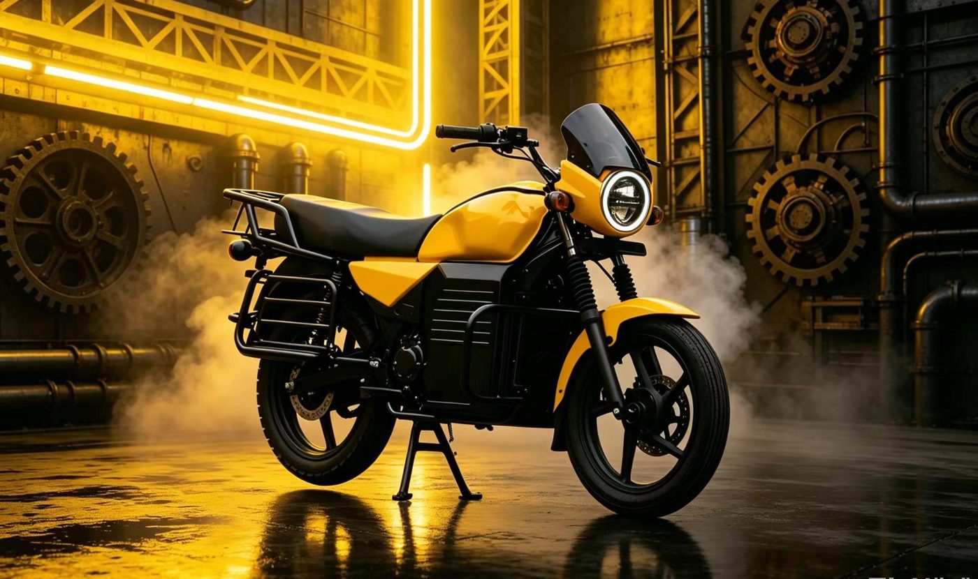 Xiaote L1 electric motorcycle in yellow and black
