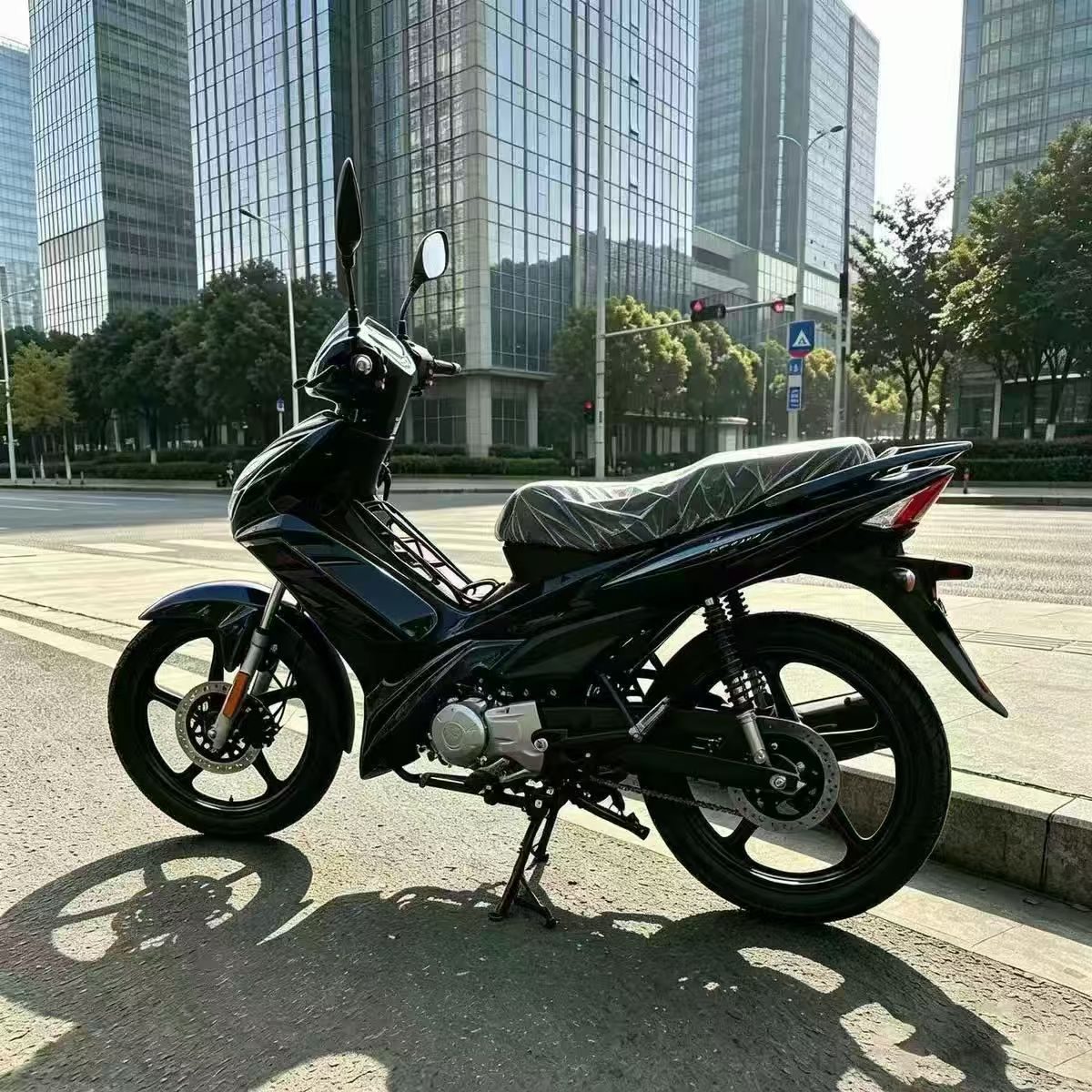 Underbone cub-style electric motorcycle